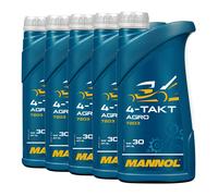 4 Pas Huile Moteur SAE 30 5 x 1 Litre 5L Mannol 4Takt Agro Api Sg / Jaso Ma /