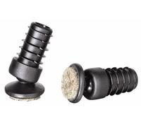 4 Patins de chaise avec joint et feutre, pour tubes ronds d'une épaisseur de paroi de 1,5-2 mm, angle d'inclinaison maximal de 25°.