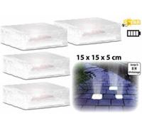 Eclairage extérieur solaires Lunartec 4 Pavés lumineux à LED solaires - 15 X 15 X 5 cm