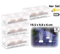 4 Pavés lumineux à LED solaires - 19,5 X 9,8 X 6 cm Lunartec