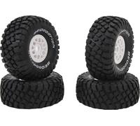 4 PCs 1/7 voiture courte - camion - pneus Facile à installer Grip fort White Rim RC Model Car pour arrma mojave udr