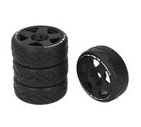 4 PCS 1/8 GT RC Roues Forte Grip Pneus De Course sur Route Résistant À l'usure sur Roues De Route avec Adaptateur 17mm (Noir)