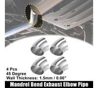 4 pcs 45 Degré Ss304 Inox Acier Echappement Coude Tuyaux 1.5"