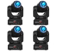 4 PCS 50W Lyre LED Beam Tête Mobile Lumière de Scène, RGBW 8 Gobos 8 Couleurs Effet Stroboscopique DMX512 Équipement Professionnel pour DJ Performances Soirée KTV