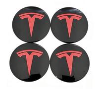 4 PCS 56MM Insigne Couvercle Jante Autocollant pour Tesla Model 1 2017-2024, Autocollant Cache-Moyeu,Le Centre du Moyeu de la Voiture,Cache Moyeux Jante,C