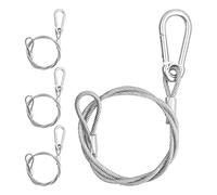 4 PCS 5mm Câble de Sécurité en Acier Inoxydable avec Boucle et Boucle, Fil Corde de Sécurité pour Suspendus DJ Éclairage de Scène Lumière de Fête Lumière Principale Mobile (Charge Maximale 100 kg)