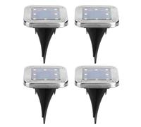 4 pcs 8, 4pcs 8LED lumière enterrée solaire sous la lampe au LED Carré Blanc Chaud Lumière Solaire sol décor extérieur de jardin voie Enterrée La Lampe Au Sol Maison Jardin Pelouse Voie Paysage Décor