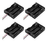 4 PCS AA Support de Batterie Coque Plastique Batterie Boîte de Rangement 3 x 1.5V AA Noir Batterie Stockage Boite Support pour 3 Piles AA