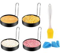 4 pcs acier inoxydable forme de miroir anneau de crêpe forme d'omelette anneau d'oeuf forme de miroir anneaux d'oeuf pour oeuf au plat crêpes omelettes rôti