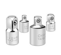 4 PCS Adaptateur Douille, Adaptateur Cliquet, 1/4" à 3/8", 3/8" à 1/4", 3/8" à 1/2", 1/2" à 3/8", en Acier Chrome-Vanadium, Adapté pour les Clés à Molette et les Clés à Douille (Argenté)
