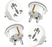 4 PCS Adaptateur Prise Universelle, Adaptateur Prise Anglaise vers France, Adaptateur Prise International vers France, Adaptateur Universel pour Europe, UK, USA, Suisse, Japon, Chine
