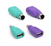 4 PCS Adaptateurs USB vers PS/2 pour Clavier et Souris, Adaptateur PS2 USB vers PS2, Adaptateur Plug & Play Mini DIN 6 pour PC Rétro, Vert/Violet, Adaptateur de Connexion Passif