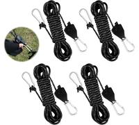 4 Pcs Adjustable Ratchet Ropes,4m X 4mm Reflective Tent Rope,Tent Guy Rope With Rope Tensioner,Lightweight Ratchet Camping Rope,Ratchet Ropes For Tents,Awnings