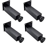 4 Pcs Adjustable Table Legs, Aluminum Alloy Cabinet Legs, Square Furniture Feet 10/20cm, with Quiet Base, Dresser for Replaceable Supporting Feet,Black-40cm(15.7in)