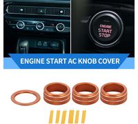 4 Pcs Anneau de Couvercle du Bouton dede Démarrage du Moteur du Climatiseur Compatible pour Honda Civic 2022-2024, Alliage D'Aluminium Robuste Orange.