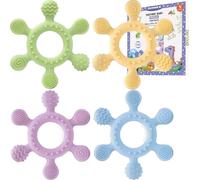 4 Pcs Anneau Dentition Bebe,Bebe Naissance¿Jouet Bebe 0-3-12 Mois,Accessoires D'allaitement Sans Bpa Cadeau Naissance Fille Et Garçon Pour Bébés De 3 Mois Et Plus (Garçon)