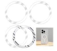 4 PCS Anneaux Métalliques pour Coque de Téléphone - Accessoires Compatibles pour Téléphones,Apportent Polyvalence et Fonctionnalité sans Interférer avec Le Chargeur sans Fil (Blanc)