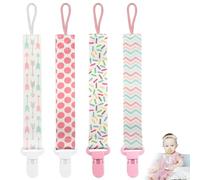 4 Pcs Attaché Tétine pour Bébé, Attache Sucette Chaîne, Douce et Flexible Accroche Tétine, Jouet de dentition pour Bébé pour Nouveau-né Baby Shower