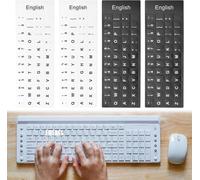 4 Pcs Autocollants Universels De Remplacement Pour Clavier Anglais, Ordinateur Portable, Autocollants De Remplacement Pour Clavier Italien Pour L'Apprentis Des Langues (Anglais[POR5243763]