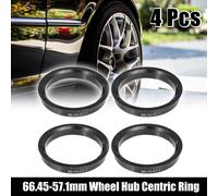 4 Pcs Bague de Centrage Jante 66.45mm à 57.1mm Universel Voiture Hub Centric Rings Noir
