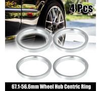 4 Pcs Bague de Centrage Jante 67.1mm à 56.6mm Universel Voiture Hub Centrique Anneaux Argenté