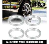 4 Pcs Bague de Centrage Jante 67.1mm à 57.1mm Universel Voiture Hub Centrique Anneaux Argenté
