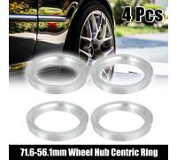 4 Pcs Bague de Centrage Jante 71.6mm à 56.1mm Universel Voiture Hub Centrique Anneaux Argenté
