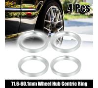 4 Pcs Bague de Centrage Jante 71.6mm à 60.1mm Universel Voiture Hub Centrique Anneaux Argenté