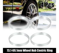 4 Pcs Bague de Centrage Jante 73.1mm à 69.1mm Universel Voiture Hub Centrique Anneaux Argenté