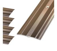 4 Pcs Bandes de Seuil de Porte en Aluminium, Barre de Transition de Sol de 6 cm de large, Séparateur Plat for le Traitement des Joints de Sol(Brown,35x2.4inch/90x6cm)