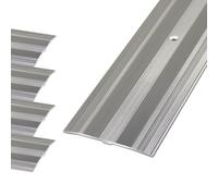 4 Pcs Bandes de Seuil de Porte en Aluminium, Barre de Transition de Sol de 6 cm de large, Séparateur Plat for le Traitement des Joints de Sol(Argent,39x2.4inch/100x6cm)