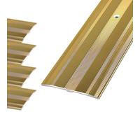 4 Pcs Bandes de Seuil de Porte en Aluminium, Barre de Transition de Sol de 6 cm de large, Séparateur Plat for le Traitement des Joints de Sol(Gold,39x2.4inch/100x6cm)