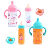4 pcs Biberon Magique et 2 pcs Tétine Poupée, Accessoires pour Poupées, New Born Baby Bouteille Magique, Biberon à Lait Magique Biberon de Poupée, Cadeaux pour Enfants de Plus de 3 Ans