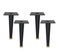 4 Pcs Black Adjustable Leg Metal Furniture Legs, DuiTable Leg for Sofa, TV Cabinchet, Coffee Table Leg, Bathroom Feet Support Legs (inchcludinchg Mountinchg Screws)