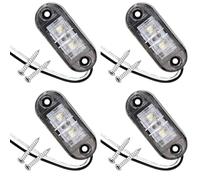 4 PCS Blanc IP65 12 V/24 V Ovale LED latérales Feux, Ovale Avant et Arrière, Feu de Position pour Camion, Remorque, Van, Caravane, Bus,LED Feux de Marquage Latéral, Haute Visibilité et Étanchéit