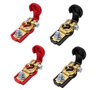 4 PCS Bornes de Batterie en Laiton, Cosse Batterie Voiture Positive et Négative, Cosses Batterie Universelles avec Connecteur Batterie Rapide pour Auto, Camion, Camping-Car et Bateau