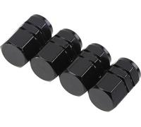 4 Pcs Bouchon de valve de pneu en alliage d'aluminium coloré Automobile Hexagone Roue Pneu Accessoires Décoratifs Voiture Noir