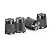 4 Pcs Bouchon de Valve Pneu pour Seat Ibiza FR 2023 2024 2025, Capuchons de Tige de Roue en Alliage d'Aluminium Noir, Antivol Moleté,Black