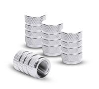 4 Pcs Bouchons de Valve de Pneu pour Nio ET5 Electric Sedan 2024, Couvercles de Valve en Alliage avec Joint en Caoutchouc Anti-Fuite, Bouchons Antipoussière Robustes,Normal-Silver