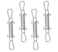 4 Pcs Boucle de Corde de Ressort de Tente Tendeur Voile Ombrage en Acier Inoxydable Ressort Voile D'ombrage Tendeur Ressort Boucles à Ressort avec 8 Mousquetons pour Tentes Auvents Camping