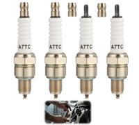 4 PCS Bougie d'allumage A7TC C7HSA, Bougies d’Allumage Antiparasitées Compatible avec GY6 50cc 70cc 90cc 110cc 125cc 140cc 150cc ATV Moped Quads Go Kart Scooter Pit Bike Dirt Bike Buggy Taotao ATC110