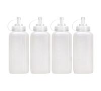 4 Pcs Bouteille Sauce 800ml, 7.8x22.5cm Bouteille à Condiments, Flacon Souple en Plastique, Transparent Presser Les Bouteilles RéUtilisable pour la Cuisson la Peinture l'huile d'olive Le Ketchup
