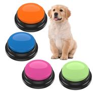 4 Pcs Boutons de Communication pour Chien Buzzer Enregistrable Voix pour Chien Portable Boutons de Communication Chat Chien pour Former Communiquer Laisser Message Enregistrement (4Pcs)
