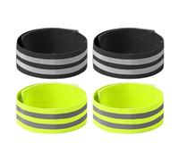 4 Pcs Brassard Réfléchissant, Barres Parallèles Fort Pouvoir Collant Réfléchissante Brassard Sécurité Haute Visibilité Brassard de Sécurité pour La Plupart des Gens et Faire Vélo