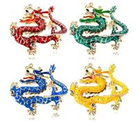 4 Pcs Brooches Dragons Pin Chinos Dragon Dragon Zodiac Badges Badges Brooch Concuther