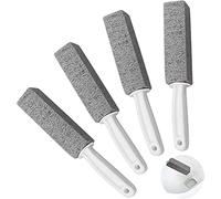 4 Pcs Brosse de Nettoyage Pierre Ponce, Pierre de Nettoyage en Pierre Ponce avec Poignée Nettoyant pour Dissolvant de Cuvette de Toilette Taches de Brosse et Dissolvant Danneau pour Eau Dure