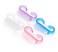 4 Pcs Brosse Ongle, Poignée en Plastique Outil de Brosse de Nettoyage des Ongles pour Nail Art, Brosse de Nettoyage à la Main, Nettoyage Lavage Quotidien.