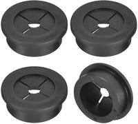 4 Pcs Cable Tidy for Cord,30 mm Flexible Rubber Desktop Cable Grommets Hole Cover for Desk Computer Cable Organizer,Black