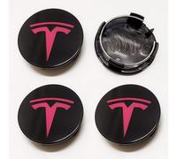 DADYM 4 pcs Cache Moyeu pour Tesla Model 3 2020-2024 56mm Capuchon Central Modification Enjoliveur Centre de Jante Capuchons Plastique ABS Cache-Moyeu,F
