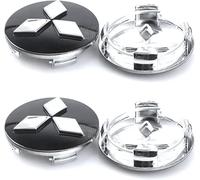 4 Pcs Cache Moyeux pour Mitsubishi Lancer Evolution X 2008-2014, Jantes Chapeau de Moyeu de Voiture Cache de Roue,Accessoires de Voiture,Roue Accessoires Auto,Black60mm
